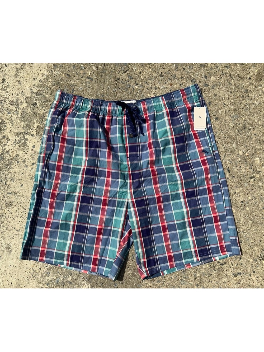 Tommy Bahama Blue Plaid Pajama Shorts Drawstring 2XL NWT